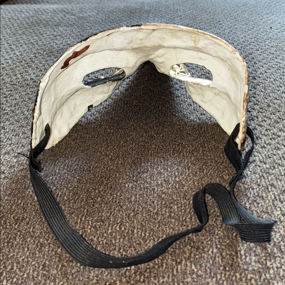 Unique Elegant Black and Gold Venetian Plague Doctor Mask - 12 inches Unisex